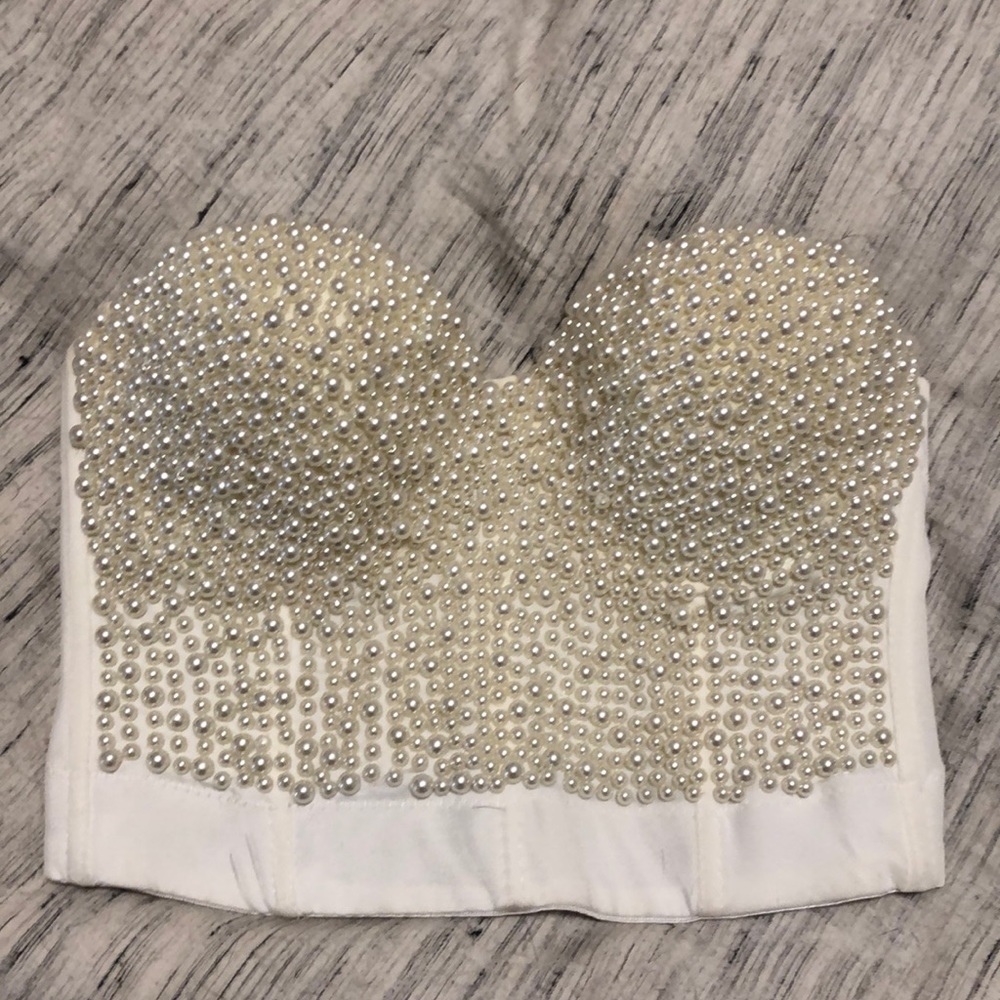 White pearl bralette size small